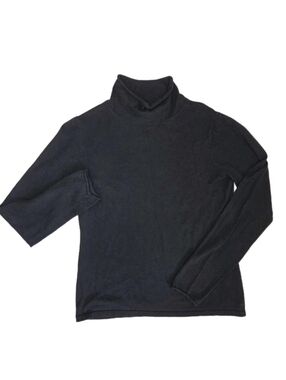 Vineyard Vines Womens Wool/Cashmere Blend Mockneck Sweater Size L Black  Logo